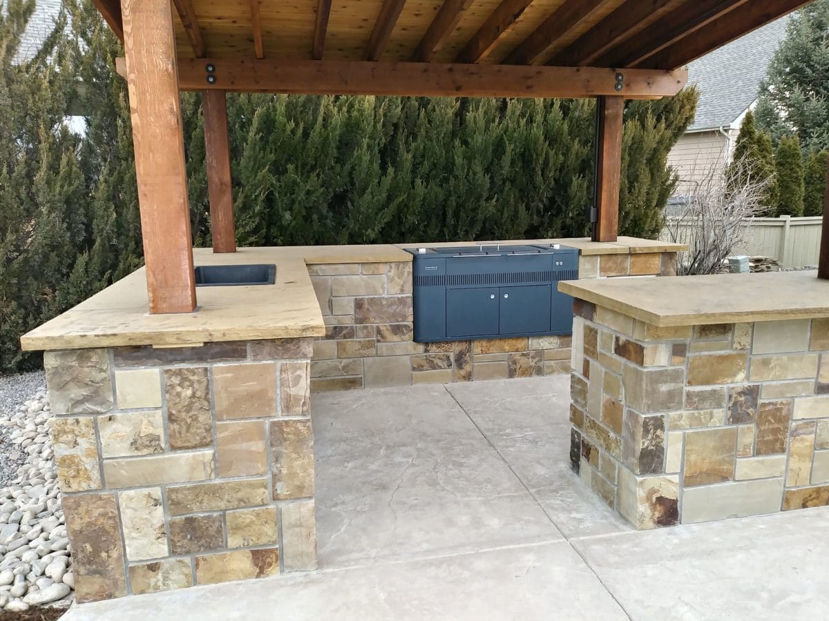 Outdoor Grilling Station & Dining Fort Collins CO Grounded Landscape