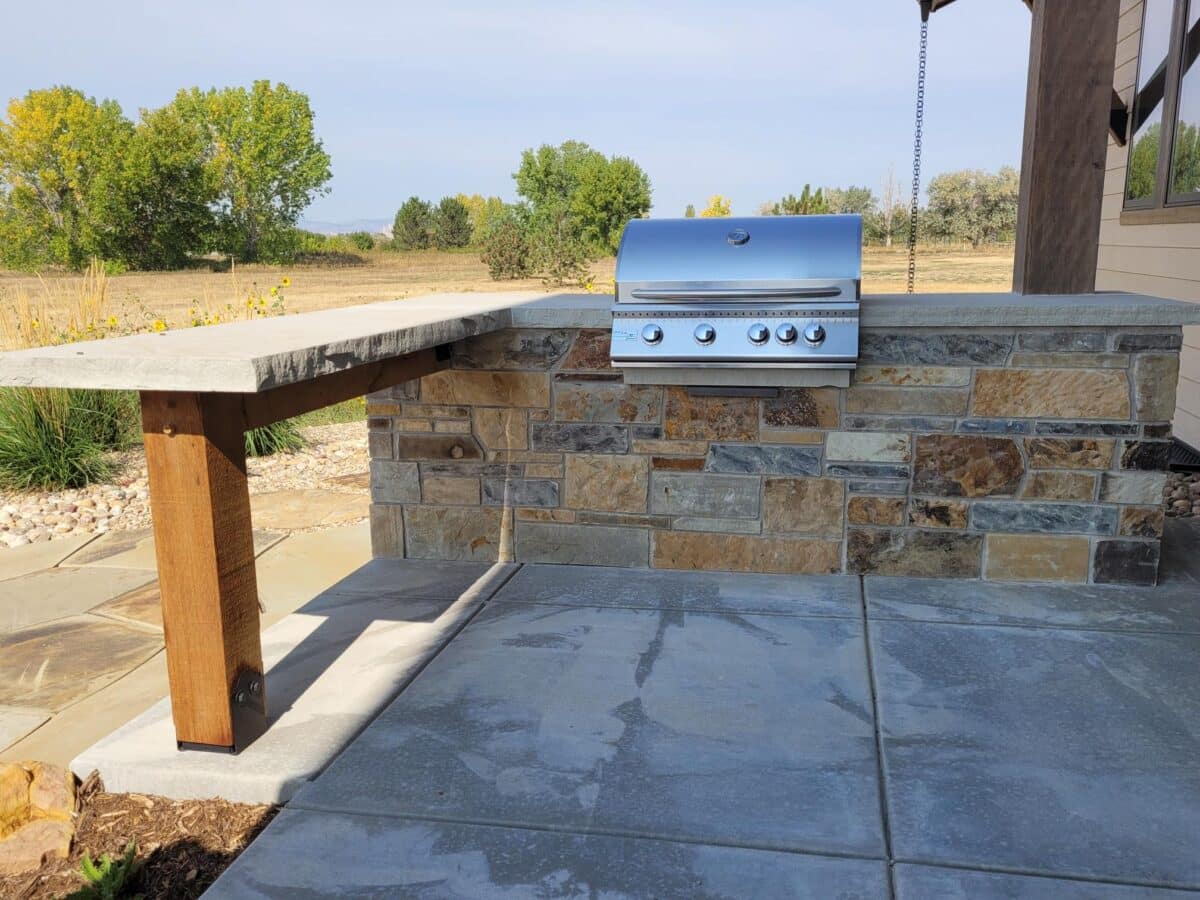 Outdoor Grilling Station & Dining Fort Collins CO Grounded Landscape