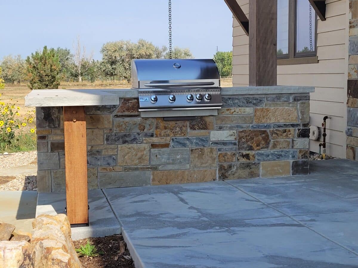 Outdoor Grilling Station & Dining Fort Collins CO Grounded Landscape